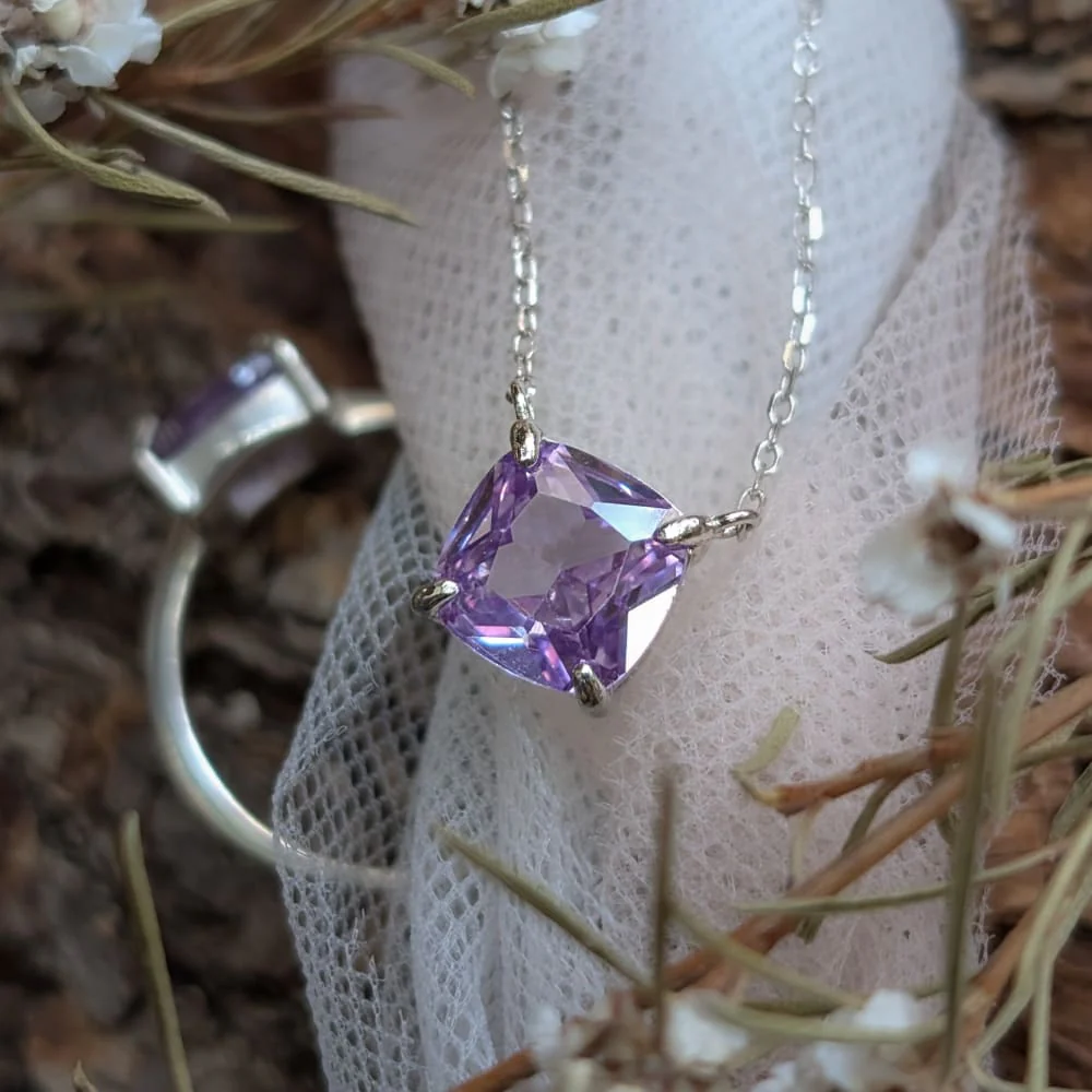 The Ashlynn - Brilliant Lavender Amethyst Necklace - Image 8