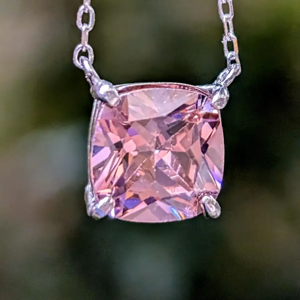 The Ashlynn - Brilliant Pink Tourmaline Necklace - Image 4
