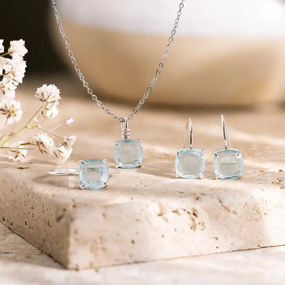 The Ashlynn - Natural Aquamarine Necklace - Image 5