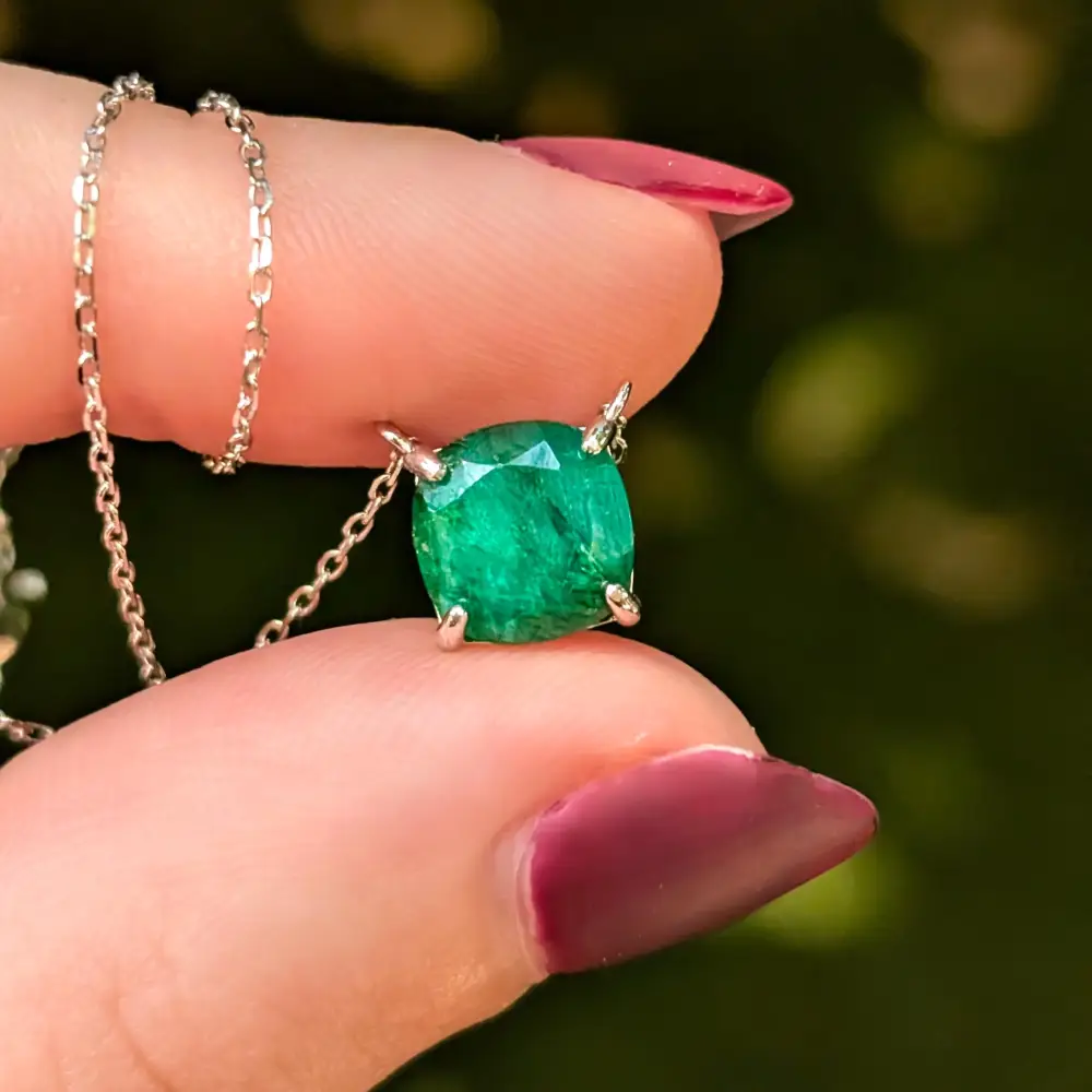 The Ashlynn - Natural Emerald Necklace - Image 5