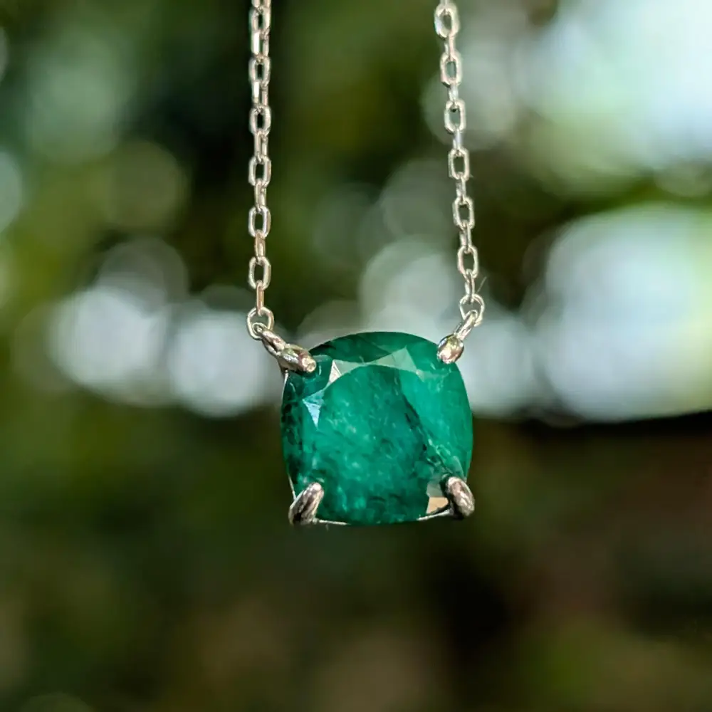 The Ashlynn - Natural Emerald Necklace - Image 6