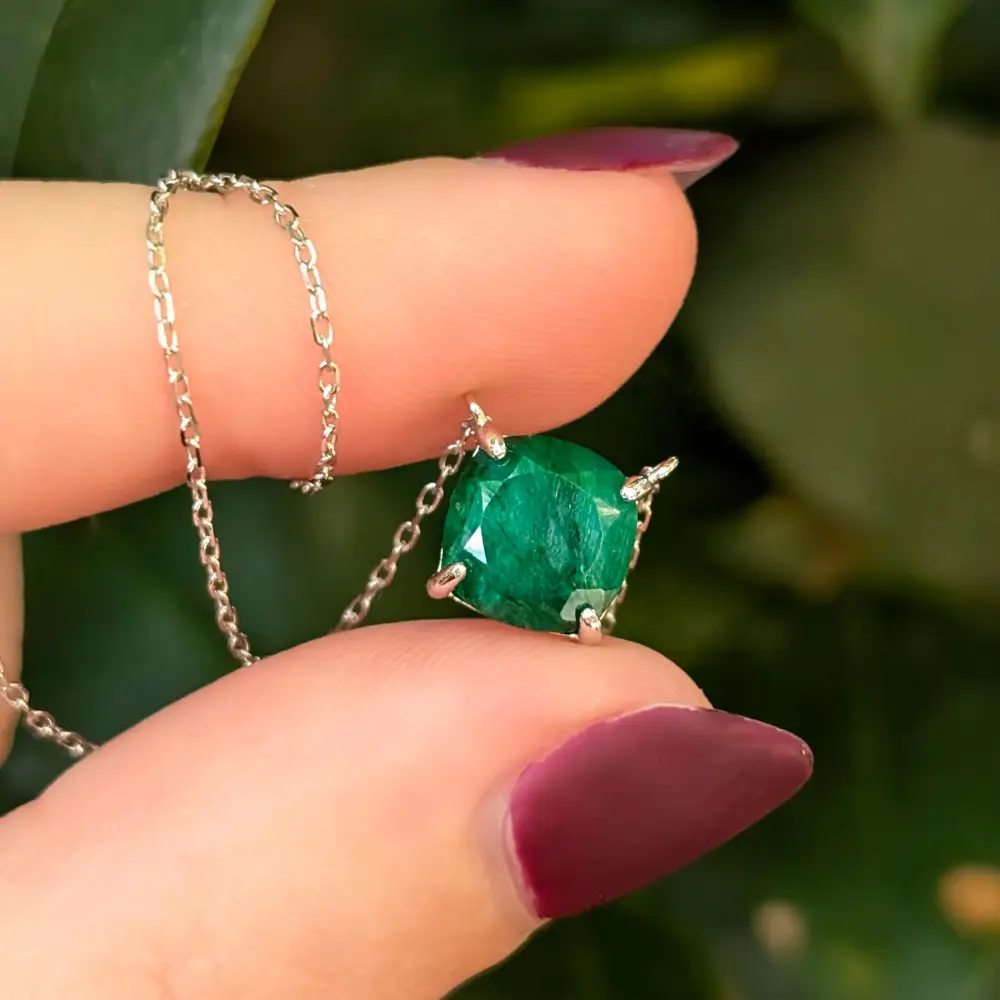 The Ashlynn - Natural Emerald Necklace - Image 7