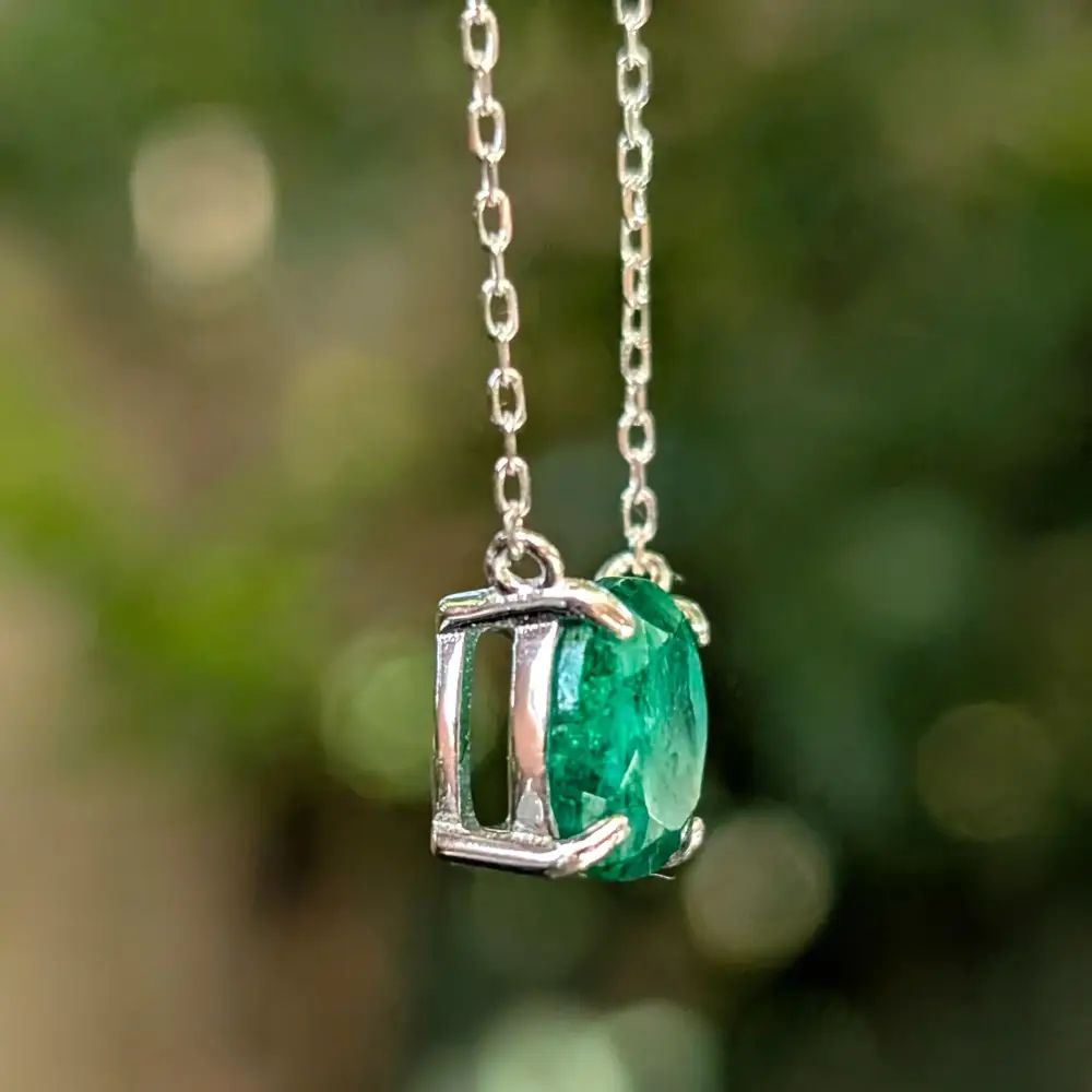 The Ashlynn - Natural Emerald Necklace - Image 8