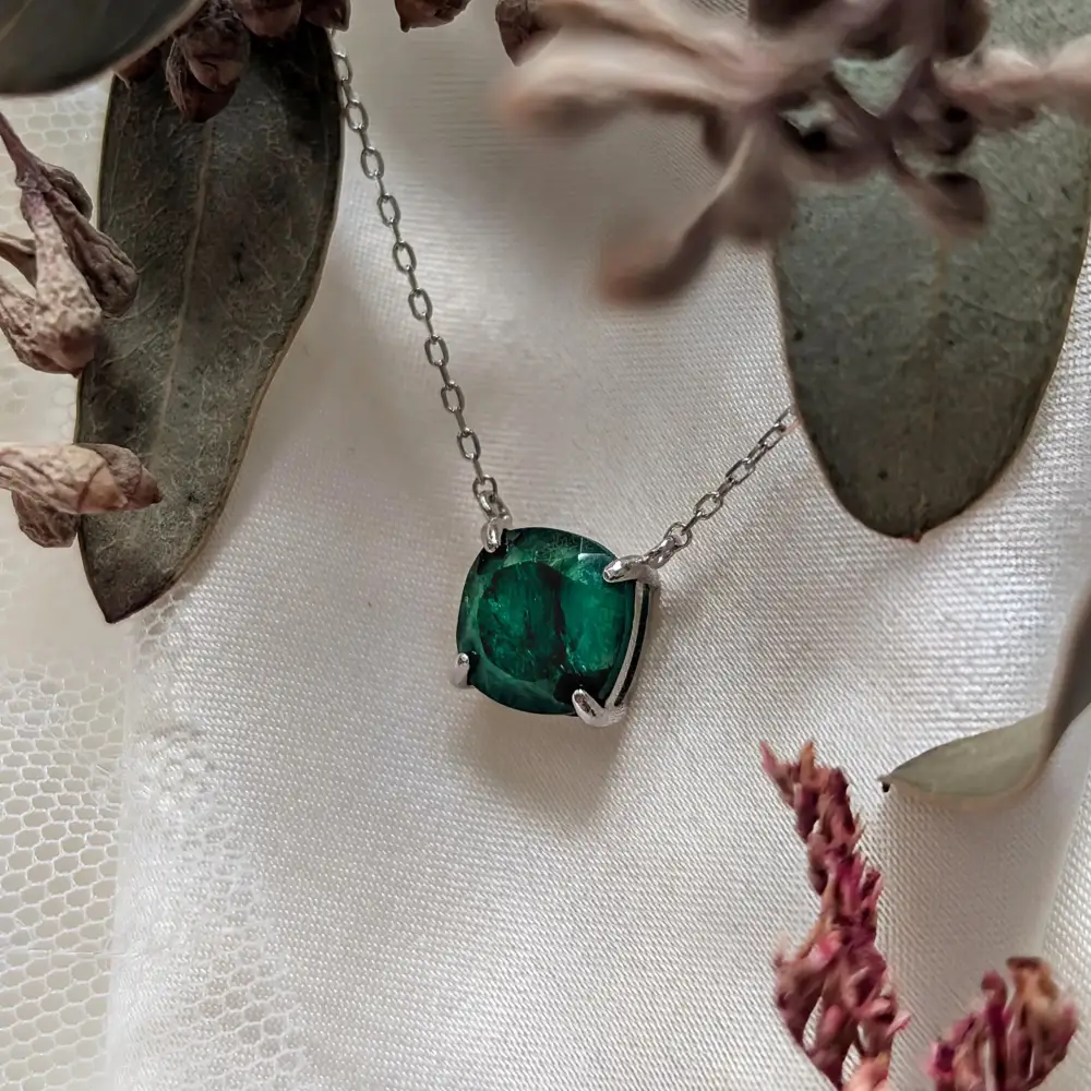 The Ashlynn - Natural Emerald Necklace - Image 9
