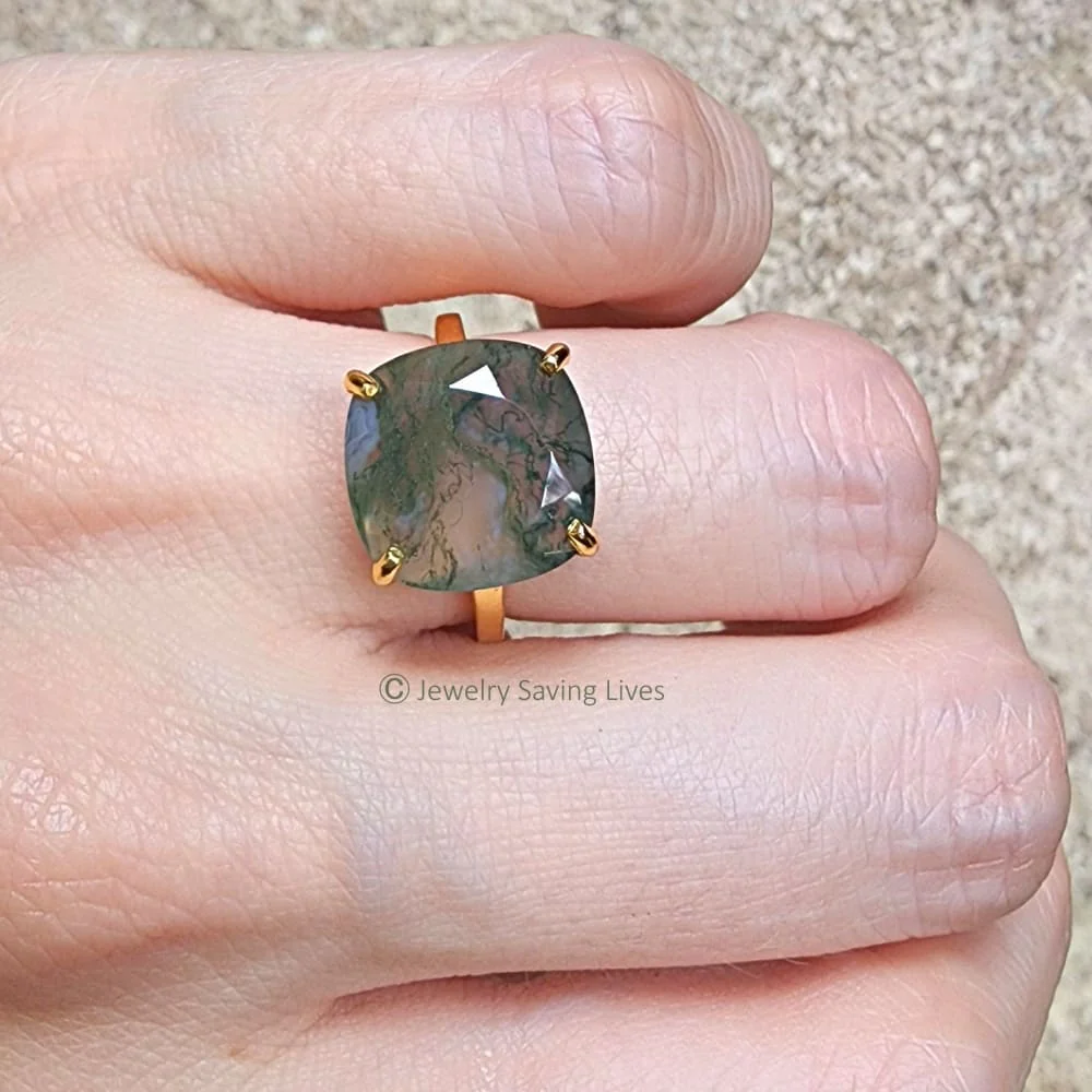 The Ashton - Natural Moss Agate - Image 4