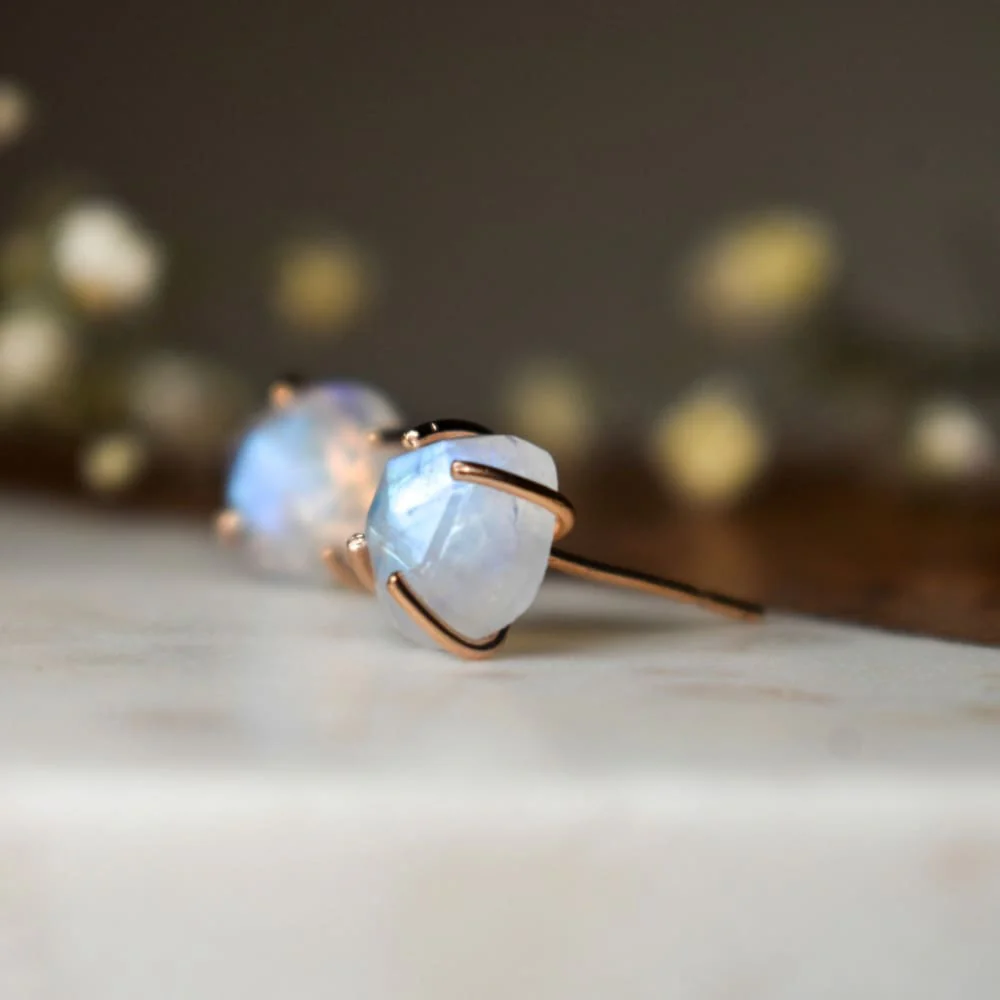 The Colette - Moonstone Stud Earrings - Image 4