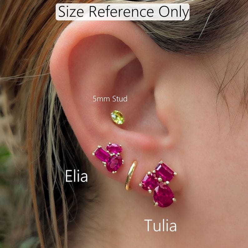The Elia - Tanzanite Small Cluster Studs - Image 4