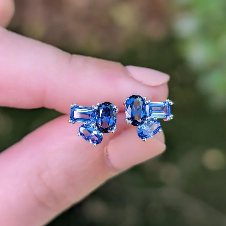 The Elia - Tanzanite Small Cluster Studs - Image 9