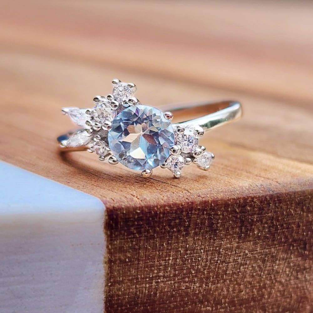 The Heirloom - Natural Aquamarine Cluster Ring - Image 5