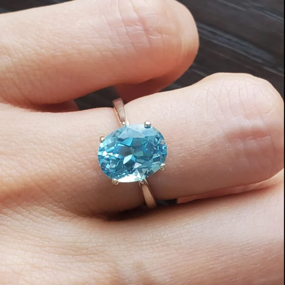 The Juliet - Natural Oval Aquamarine - Image 9
