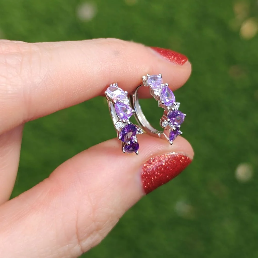 The Legacy Earrings - Amethyst Hoops - Image 6