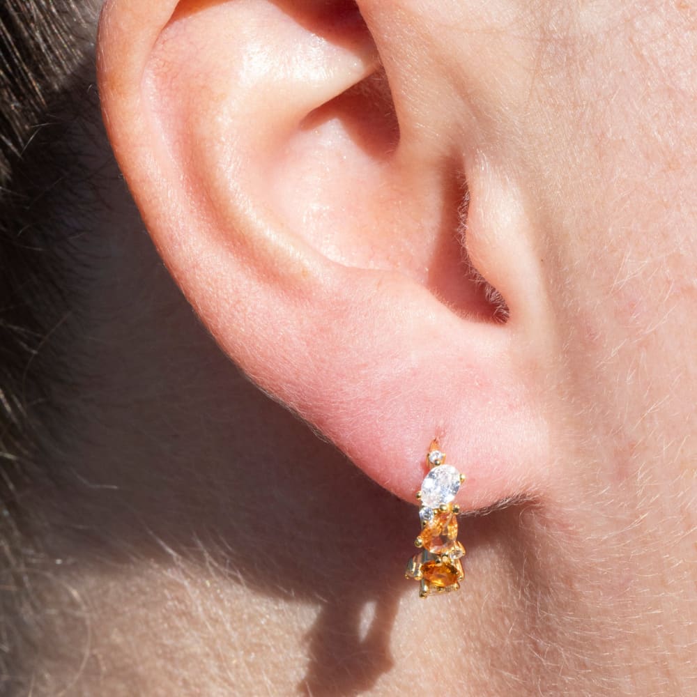 The Legacy Earrings - Citrine Hoops - Image 4