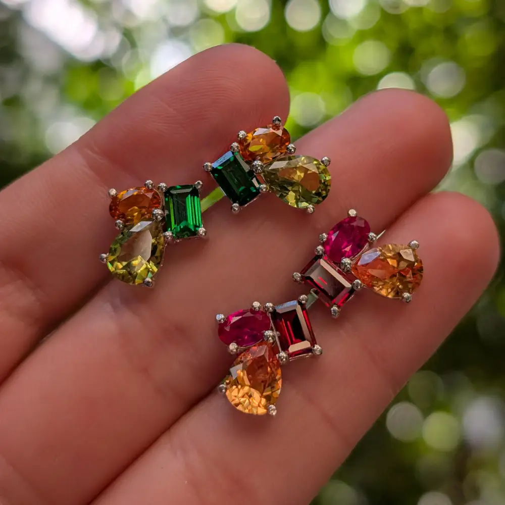 The Tulia - Custom Gemstone Cluster Studs - Image 10