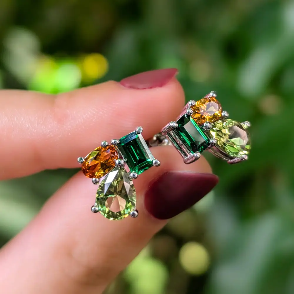 The Tulia - Custom Gemstone Cluster Studs - Image 11