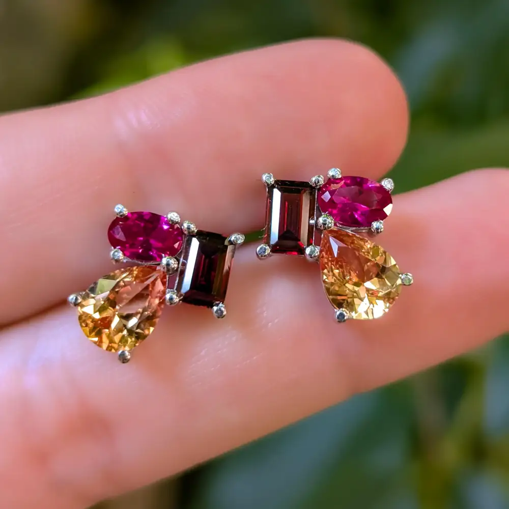 The Tulia - Custom Gemstone Cluster Studs - Image 8