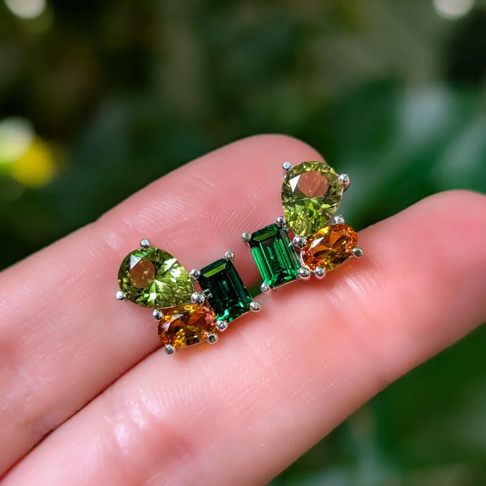 The Tulia - Custom Gemstone Cluster Studs - Image 9