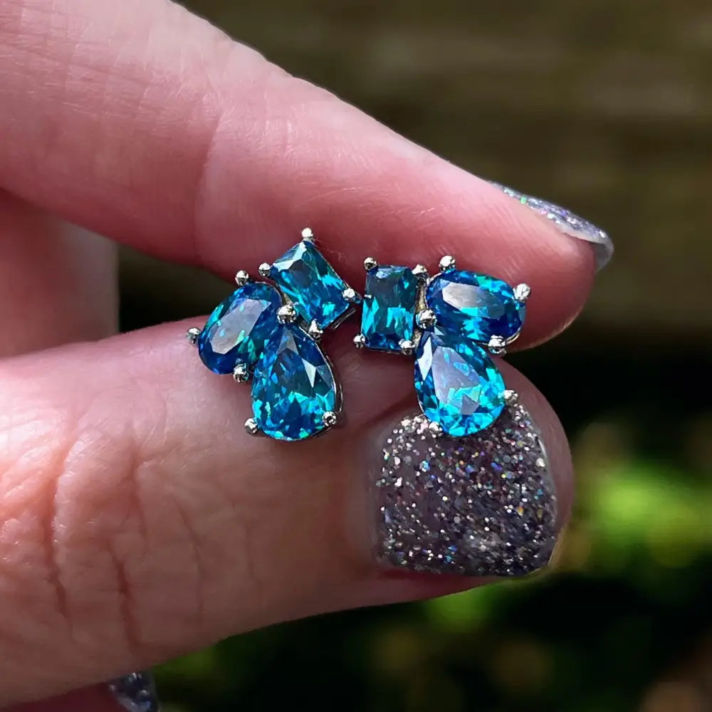 The Tulia - London Blue Topaz Cluster Studs - Image 5