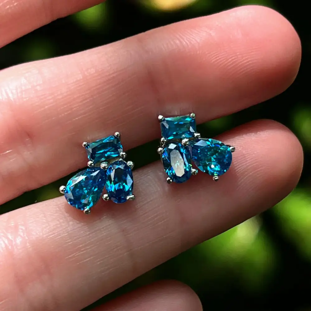The Tulia - London Blue Topaz Cluster Studs - Image 7