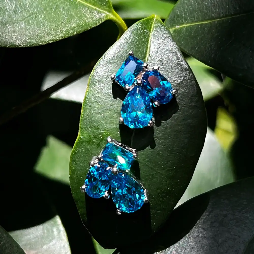 The Tulia - London Blue Topaz Cluster Studs - Image 8