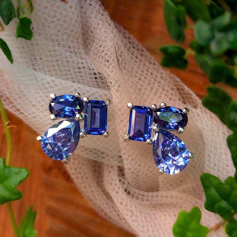 The Tulia - Tanzanite Cluster Studs