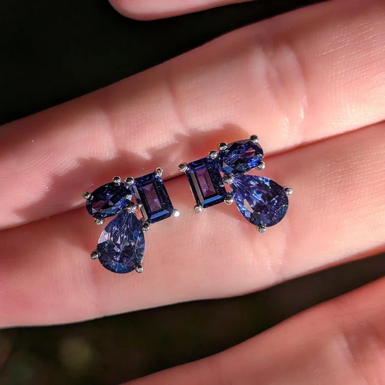 The Tulia - Tanzanite Cluster Studs - Image 5