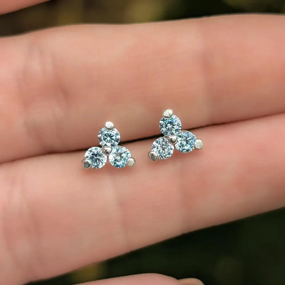 Tri-Cluster Aquamarine Earrings - Image 10