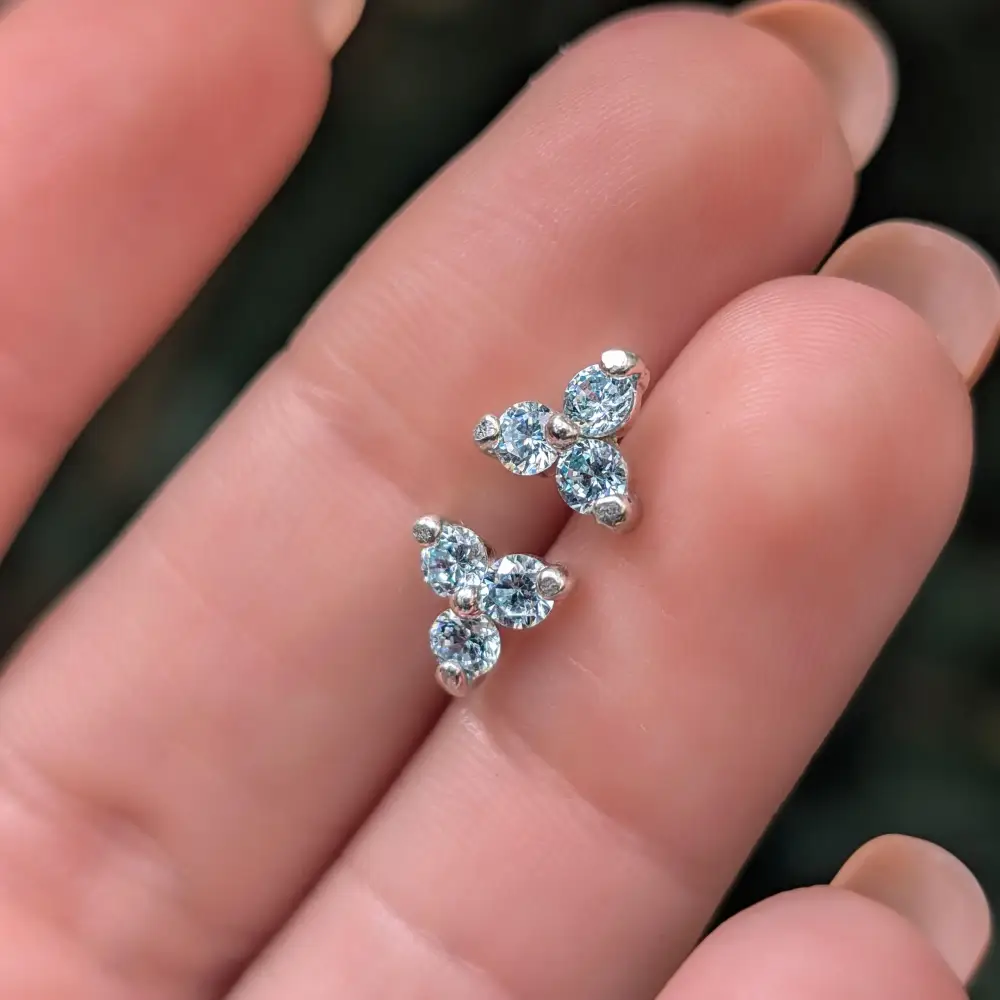 Tri-Cluster Aquamarine Earrings - Image 11