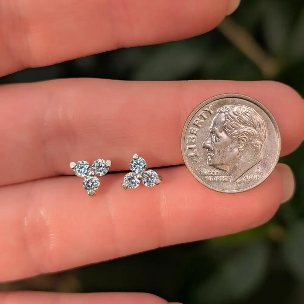 Tri-Cluster Aquamarine Earrings - Image 6