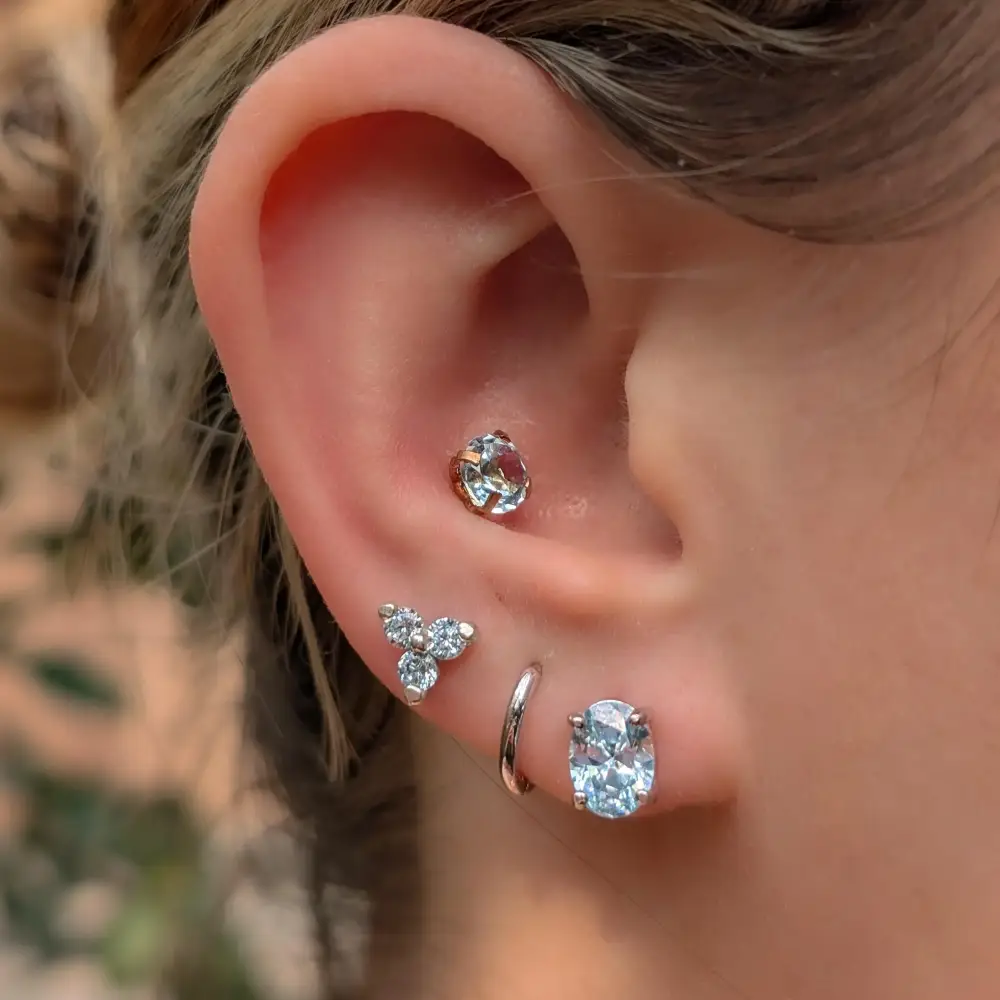 Tri-Cluster Aquamarine Earrings - Image 7