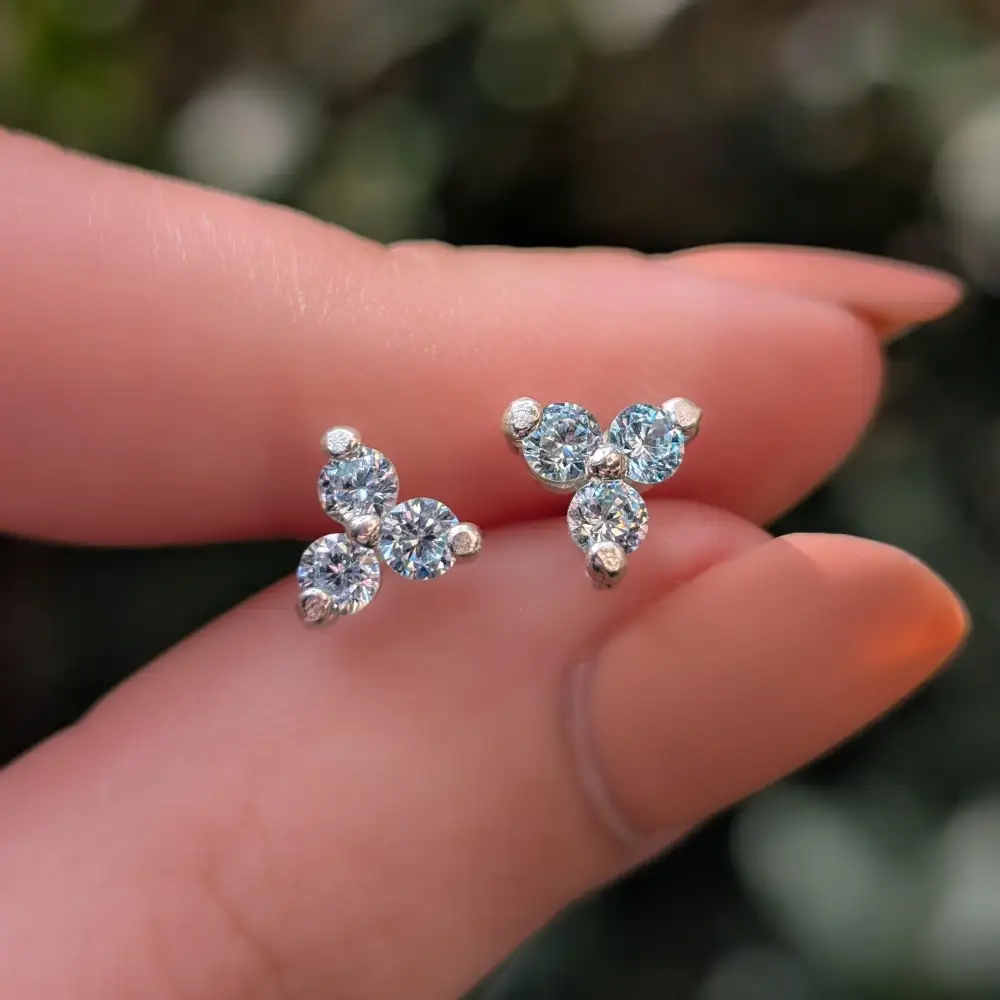 Tri-Cluster Aquamarine Earrings - Image 8