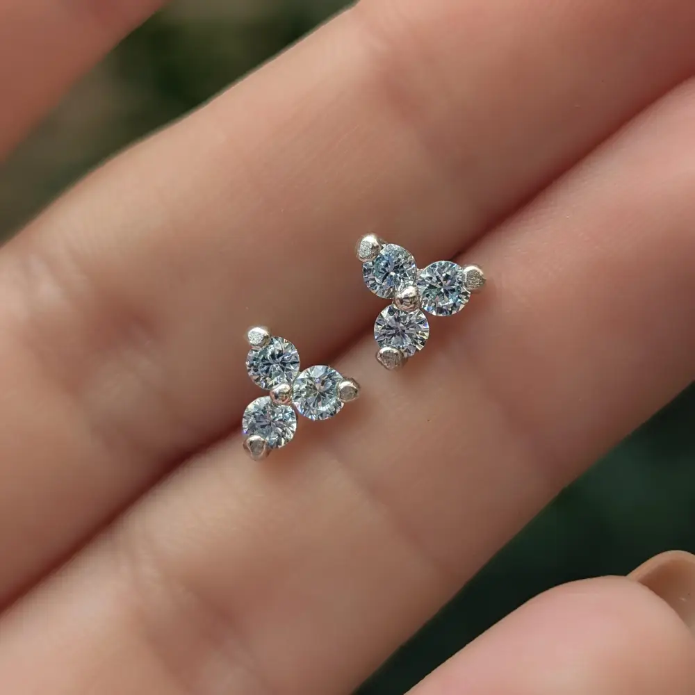 Tri-Cluster Aquamarine Earrings - Image 9