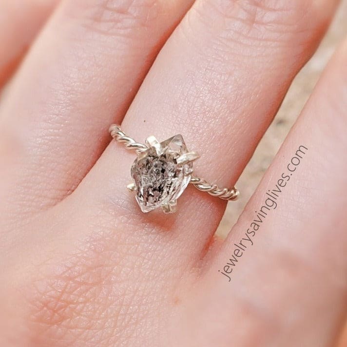 Twisted Herkimer Diamond Ring - Image 4