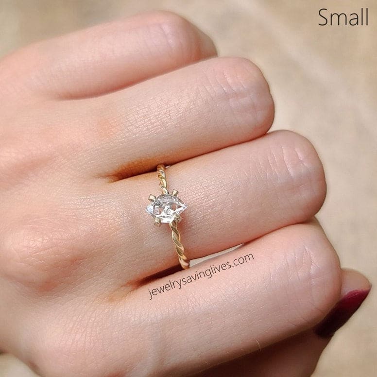 Twisted Herkimer Diamond Ring - Image 5