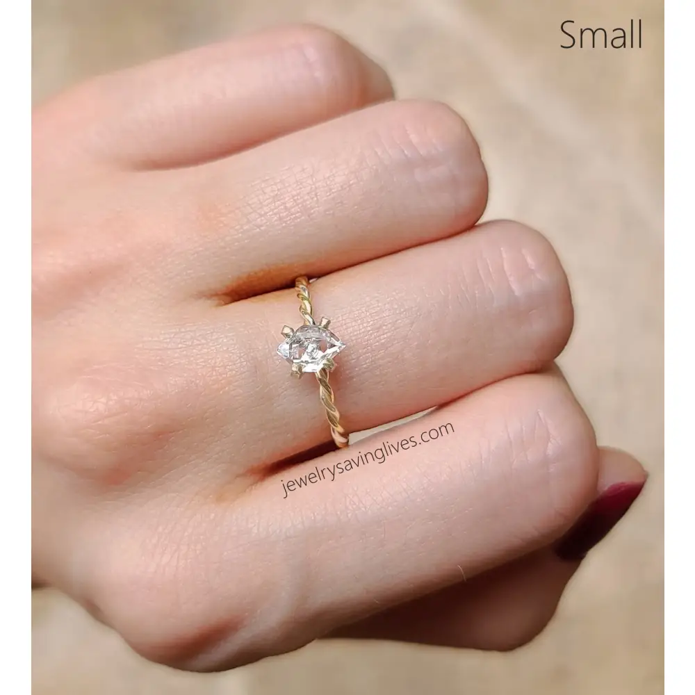 Twisted Herkimer Diamond Ring - Image 7