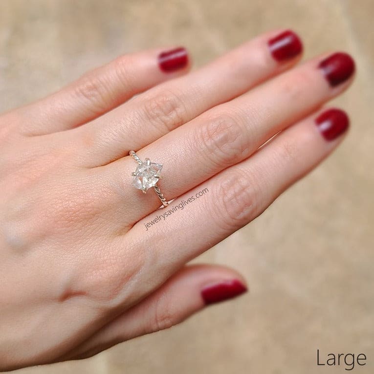 Twisted Herkimer Diamond Ring - Image 9