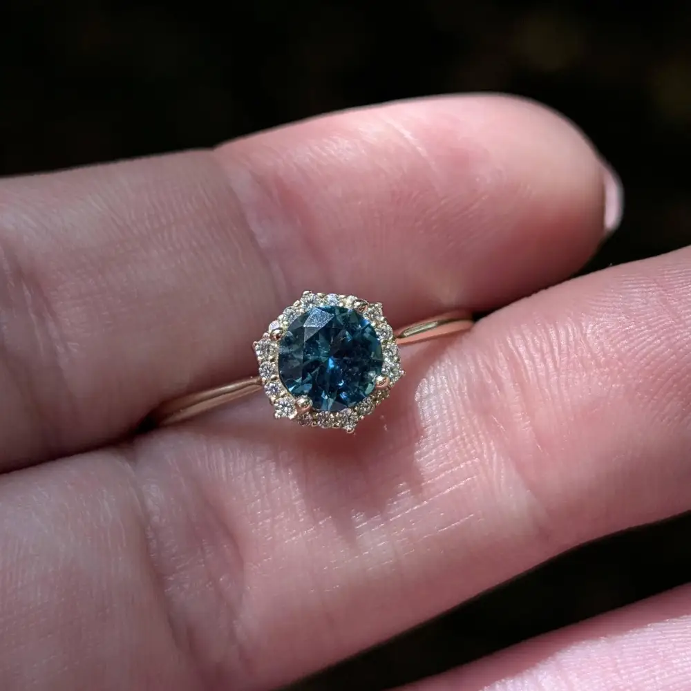 Vintage Hexagon Ring - London Blue Topaz - Image 6