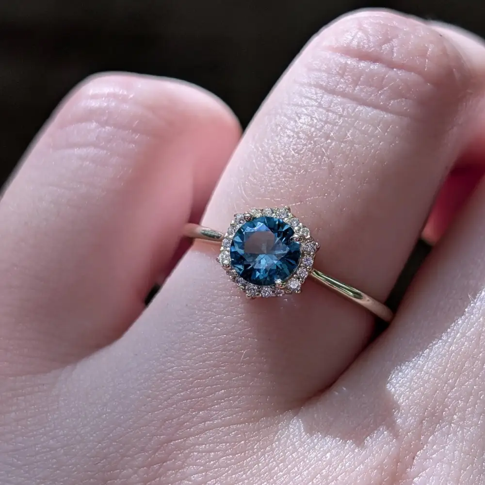 Vintage Hexagon Ring - London Blue Topaz - Image 8