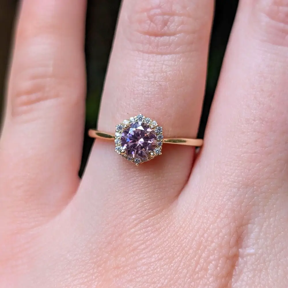 Vintage Hexagon Ring - Pink Tourmaline - Image 4