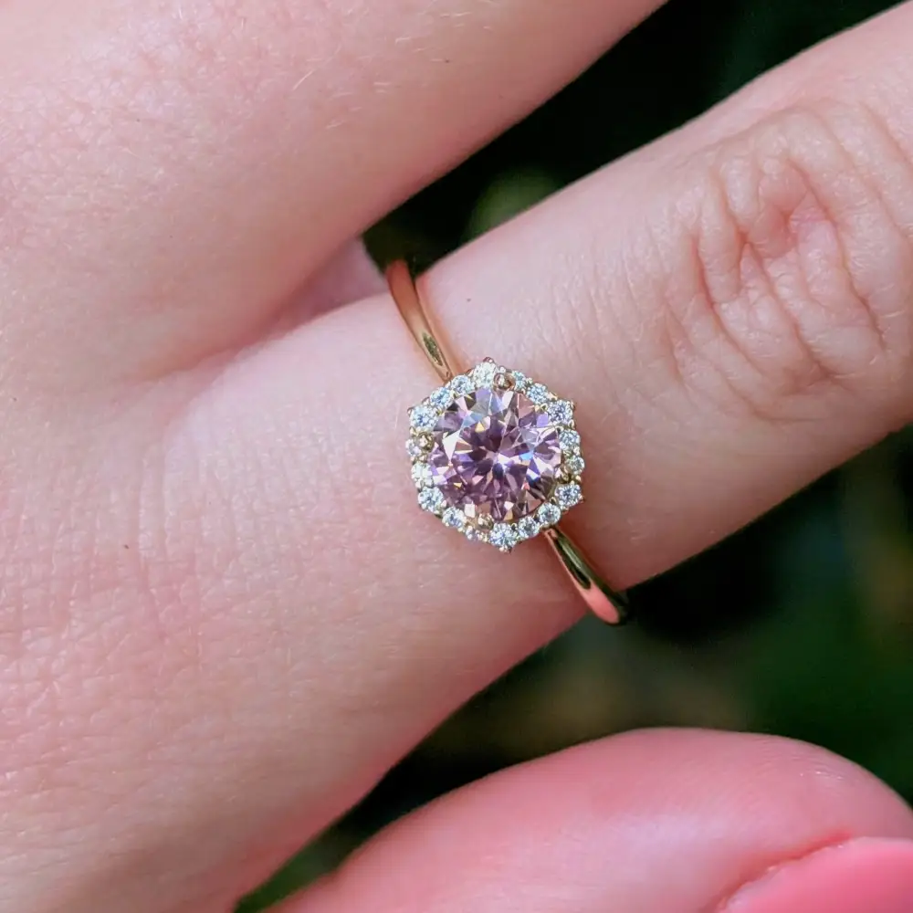 Vintage Hexagon Ring - Pink Tourmaline - Image 7
